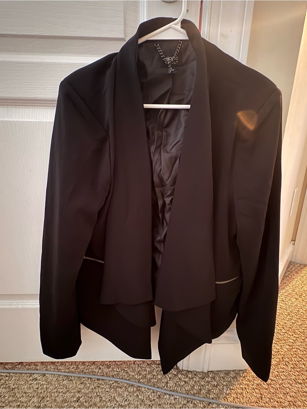Nicole by Nicole Miller Black Draped Open-Front Blazer